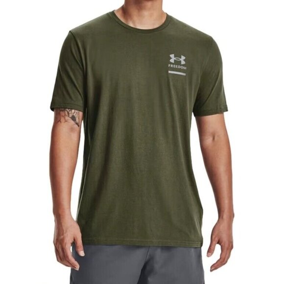 Under Armour Other - Under Armour  Men's UA Freedom Spine T-Shirt Short Sleeve Tee NEW~Olive Sz 3XL